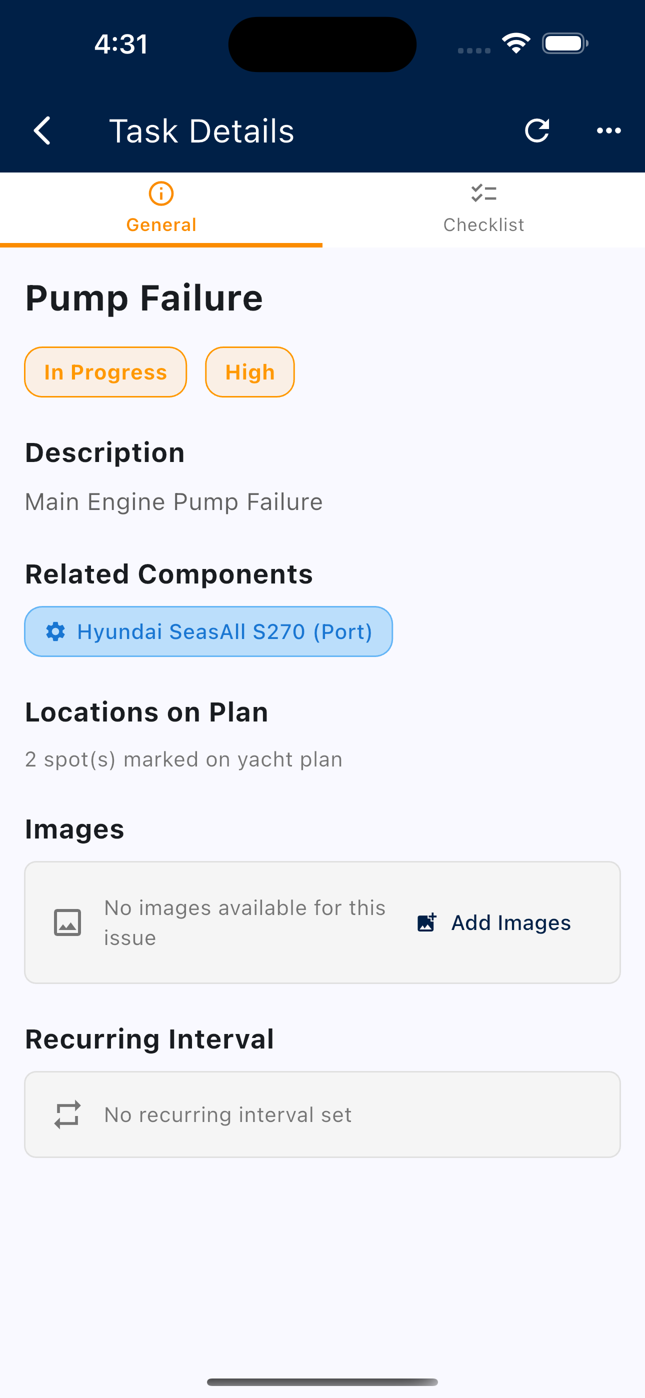 Bosun app screenshot — Tasks & Issues